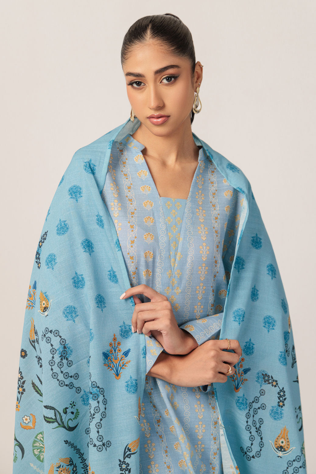 Bonanza Satrangi | Cyan Khaddar 3 Piece (WS6243P49) -  Bonanza Satrangi Ready To Wear - Original Designer Dress - House of Maryam