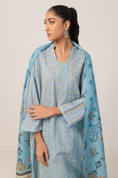 Bonanza Satrangi | Cyan Khaddar 3 Piece (WS6243P49) -  Bonanza Satrangi Ready To Wear - Original Designer Dress - House of Maryam