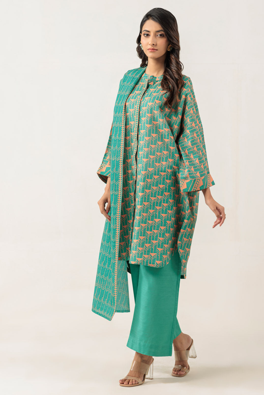 Bonanza Satrangi | Green Khaddar 3 Piece (WS6243P50) -  Bonanza Satrangi Ready To Wear - Original Designer Dress - House of Maryam