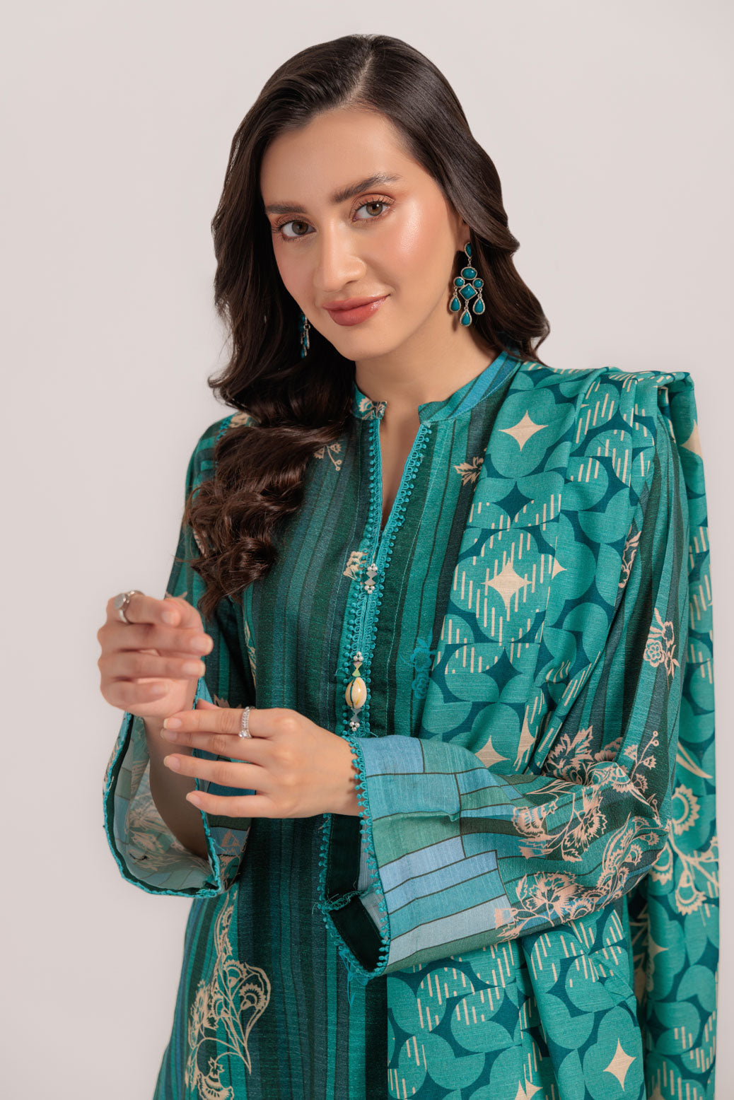 Bonanza Satrangi | Teal Khaddar 3 Piece (WS6243P55) -  Bonanza Satrangi Ready To Wear - Original Designer Dress - House of Maryam