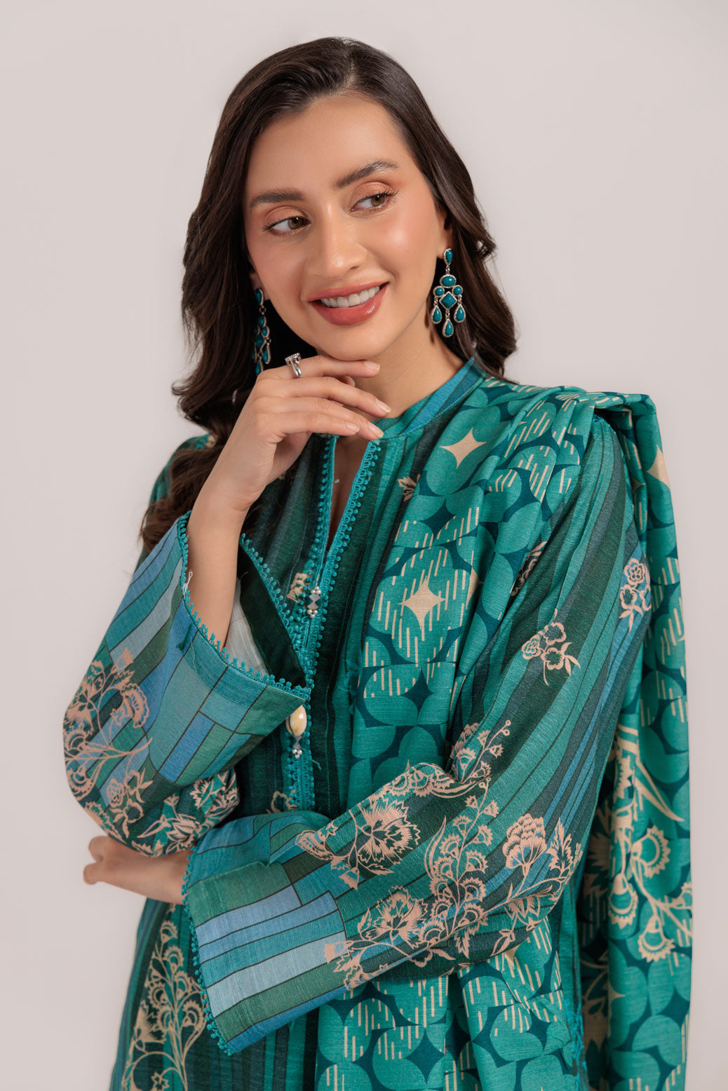 Bonanza Satrangi | Teal Khaddar 3 Piece (WS6243P55) -  Bonanza Satrangi Ready To Wear - Original Designer Dress - House of Maryam