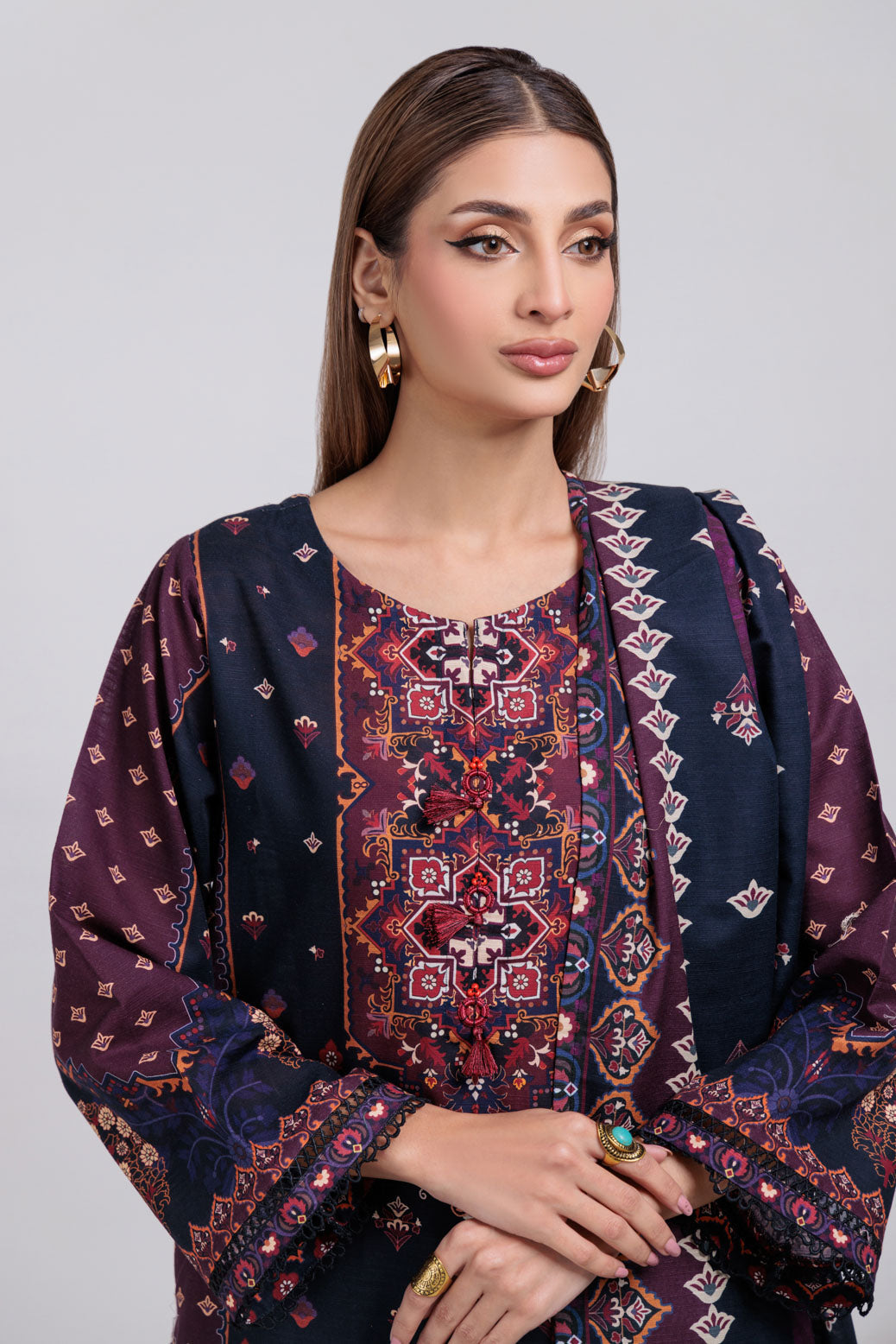 Bonanza Satrangi | Black Khaddar 3 Piece (WS6243P56) -  Bonanza Satrangi Ready To Wear - Original Designer Dress - House of Maryam