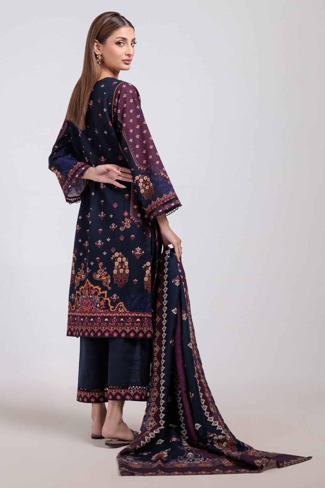 Bonanza Satrangi | Black Khaddar 3 Piece (WS6243P56) -  Bonanza Satrangi Ready To Wear - Original Designer Dress - House of Maryam