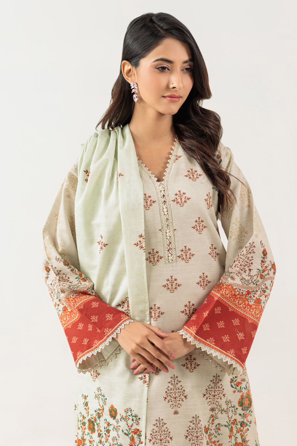 Bonanza Satrangi | Mint Khaddar 3 Piece (WS6243P57) -  Bonanza Satrangi Ready To Wear - Original Designer Dress - House of Maryam