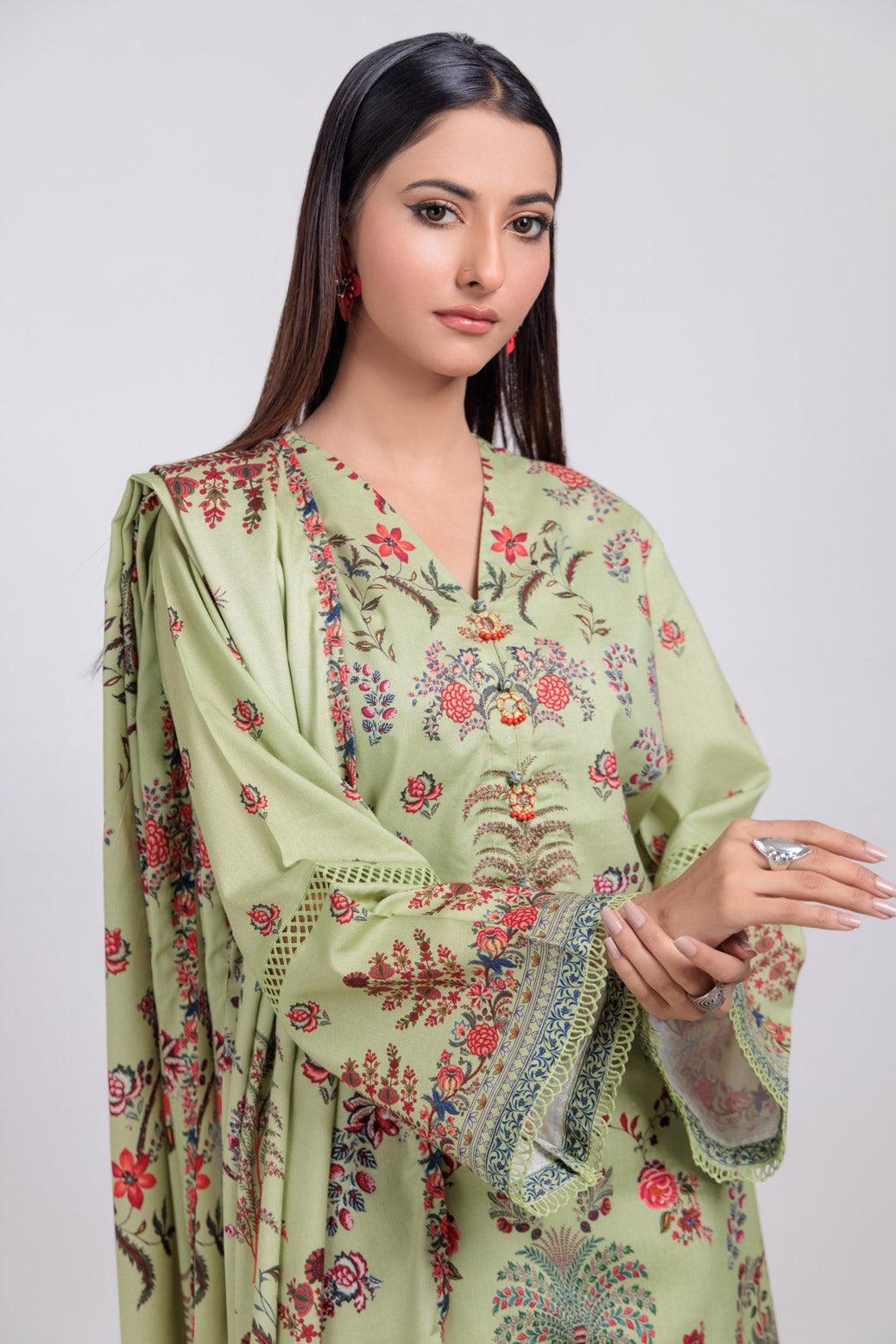 Bonanza Satrangi | Green Viscose 3 Piece (WS6243P63) -  Bonanza Satrangi Ready To Wear - Original Designer Dress - House of Maryam