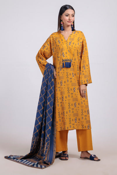 Bonanza Satrangi | Mustard Viscose 3 Piece (WS6243P73) -  Bonanza Satrangi Ready To Wear - Original Designer Dress - House of Maryam
