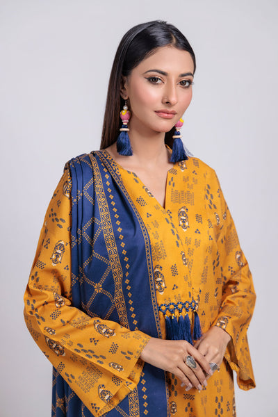 Bonanza Satrangi | Mustard Viscose 3 Piece (WS6243P73) -  Bonanza Satrangi Ready To Wear - Original Designer Dress - House of Maryam