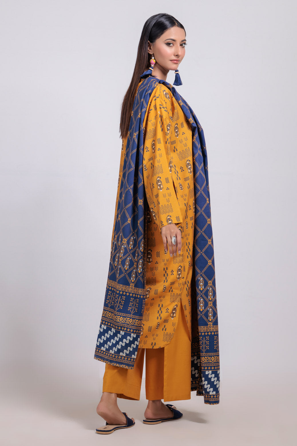 Bonanza Satrangi | Mustard Viscose 3 Piece (WS6243P73) -  Bonanza Satrangi Ready To Wear - Original Designer Dress - House of Maryam