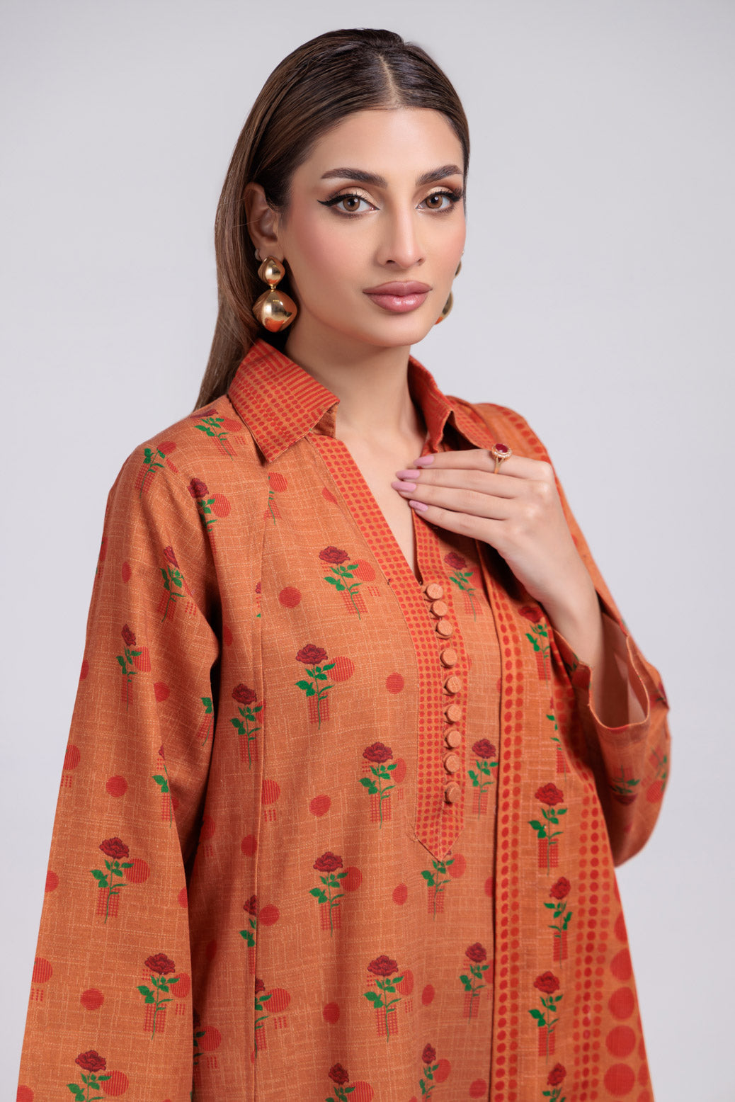Bonanza Satrangi | Rust Khaddar 3 Piece (WS6243P84) -  Bonanza Satrangi Ready To Wear - Original Designer Dress - House of Maryam