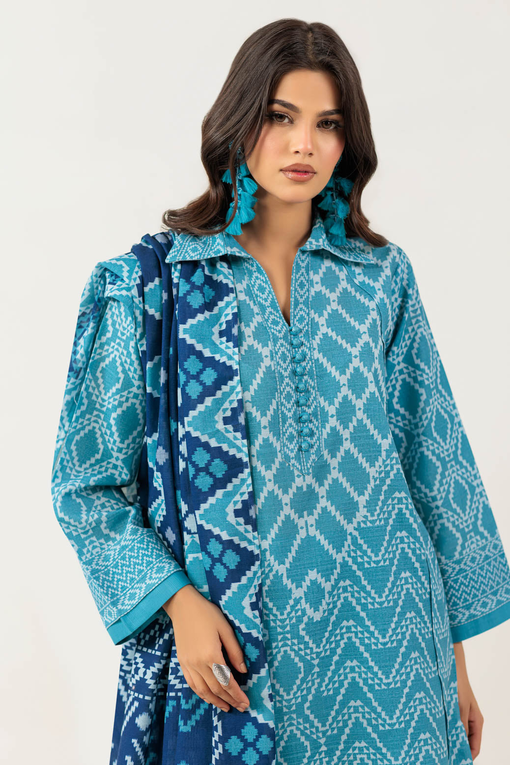 Bonanza Satrangi | Ice Blue Khaddar 3 Piece (WS6243P88) -  Bonanza Satrangi Ready To Wear - Original Designer Dress - House of Maryam