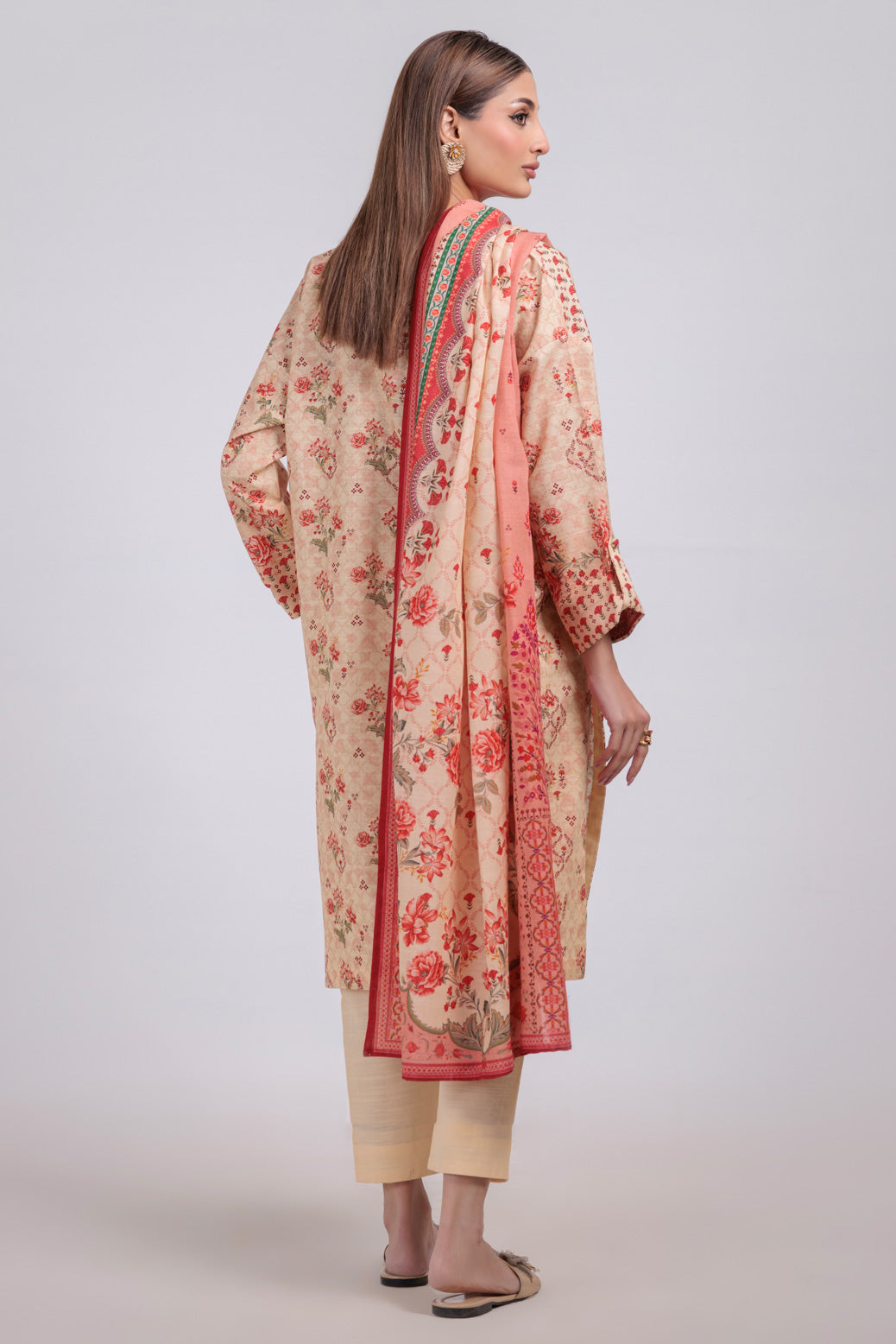 Bonanza Satrangi | Beige Khaddar 3 Piece (WS6243P89) -  Bonanza Satrangi Ready To Wear - Original Designer Dress - House of Maryam