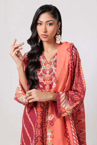 Bonanza Satrangi | Red Khaddar 3 Piece (WS6243P93) -  Bonanza Satrangi Ready To Wear - Original Designer Dress - House of Maryam