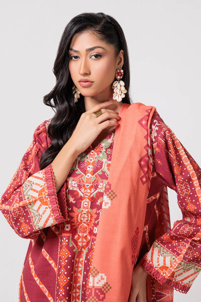 Bonanza Satrangi | Red Khaddar 3 Piece (WS6243P93) -  Bonanza Satrangi Ready To Wear - Original Designer Dress - House of Maryam
