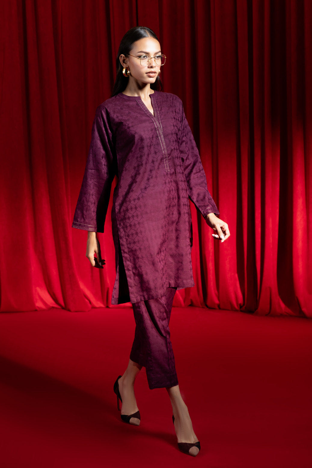 Bonanza Satrangi | Purple Jacquard 2 Piece (WS7242P01) -  Bonanza Satrangi Ready To Wear - Original Designer Dress - House of Maryam
