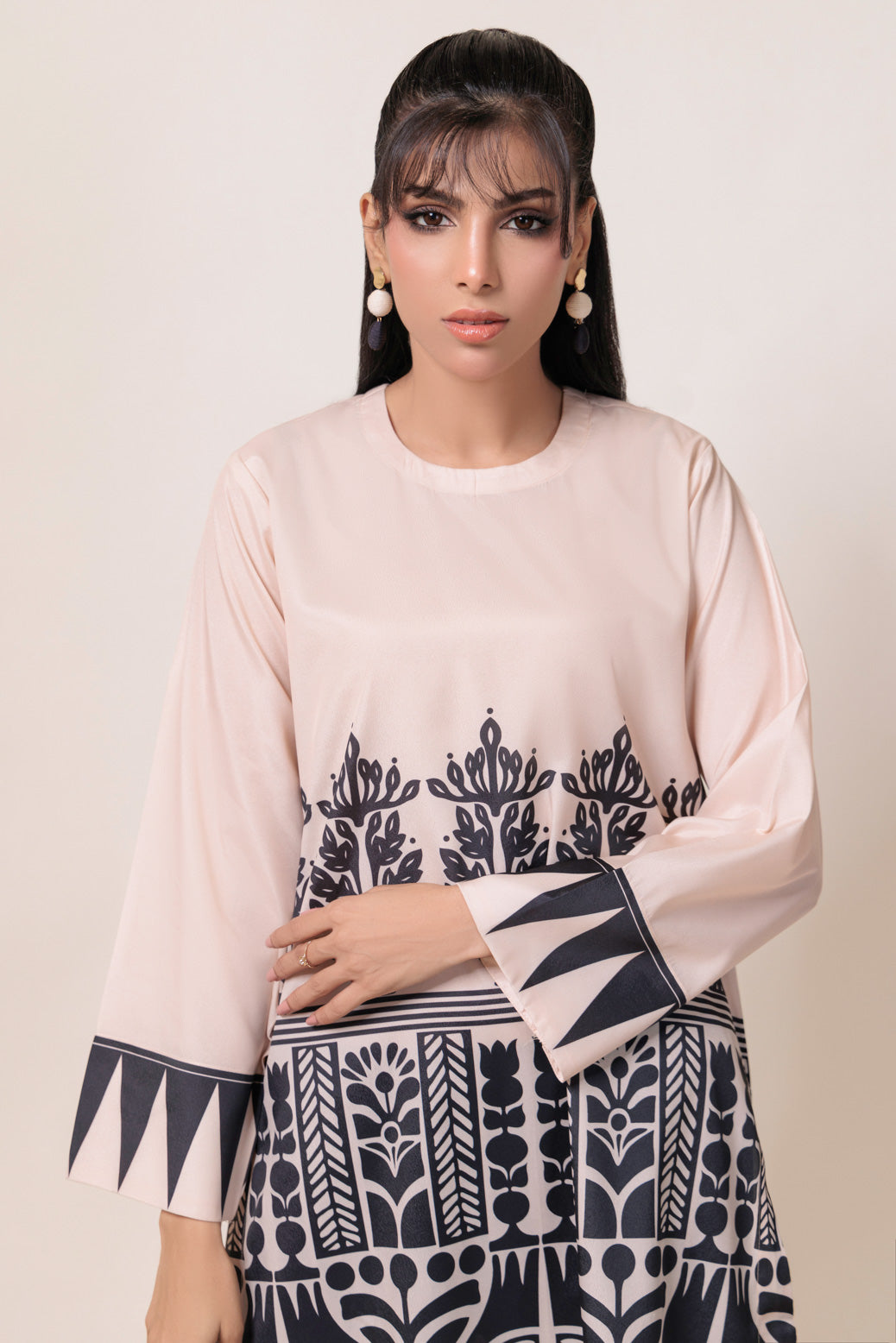 Bonanza Satrangi | Beige Poly Crepe 2 Piece (WS7242P07) -  Bonanza Satrangi Ready To Wear - Original Designer Dress - House of Maryam