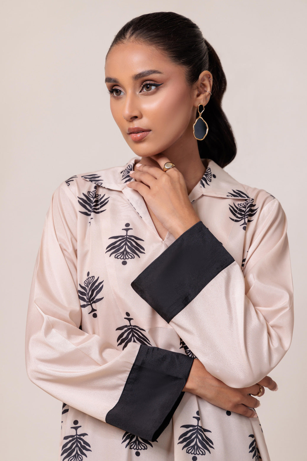 Bonanza Satrangi | Beige Poly Crepe 2 Piece (WS7242P08) -  Bonanza Satrangi Ready To Wear - Original Designer Dress - House of Maryam
