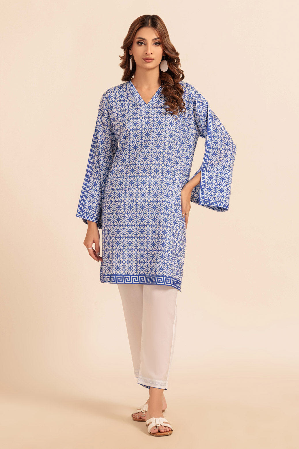 Bonanza Satrangi | Blue Poly Crepe 2 Piece (WS7242P09) -  Bonanza Satrangi Ready To Wear - Original Designer Dress - House of Maryam