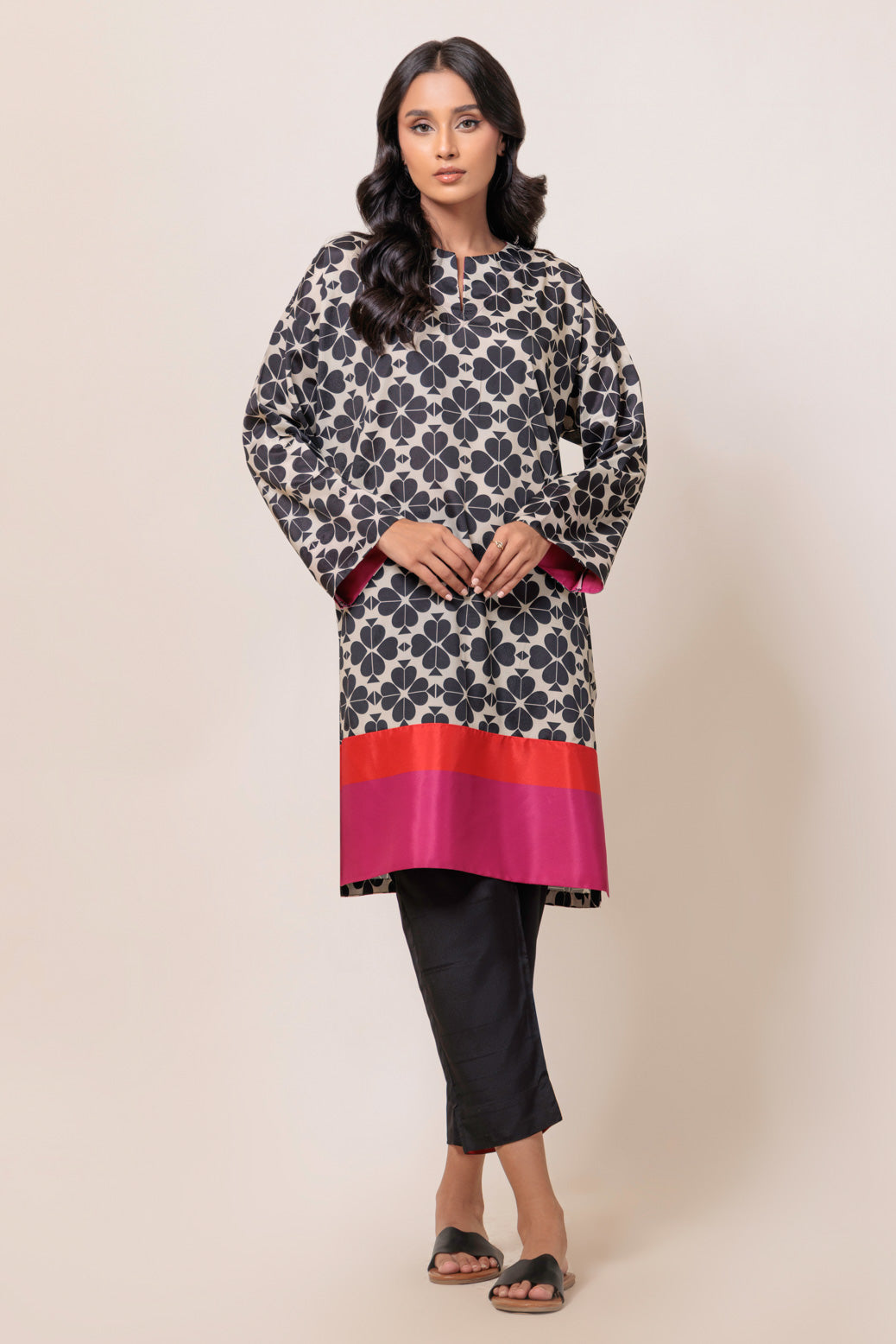 Bonanza Satrangi | Black Poly Crepe 2 Piece (WS7242P10) -  Bonanza Satrangi Ready To Wear - Original Designer Dress - House of Maryam