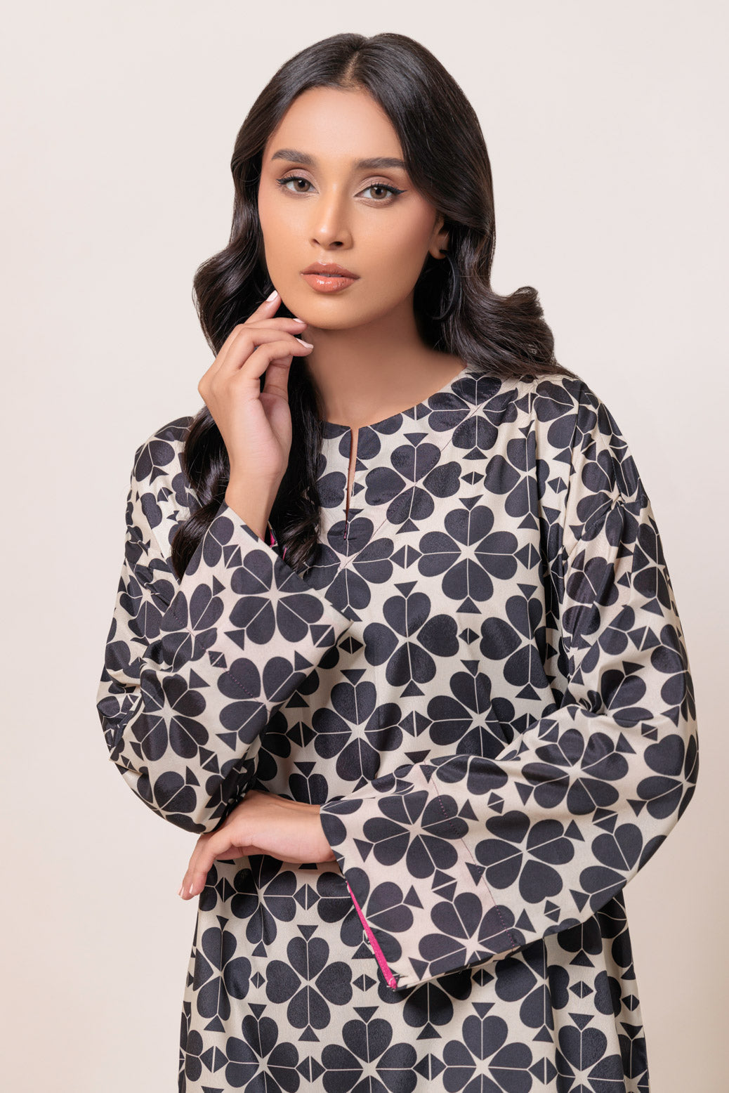 Bonanza Satrangi | Black Poly Crepe 2 Piece (WS7242P10) -  Bonanza Satrangi Ready To Wear - Original Designer Dress - House of Maryam