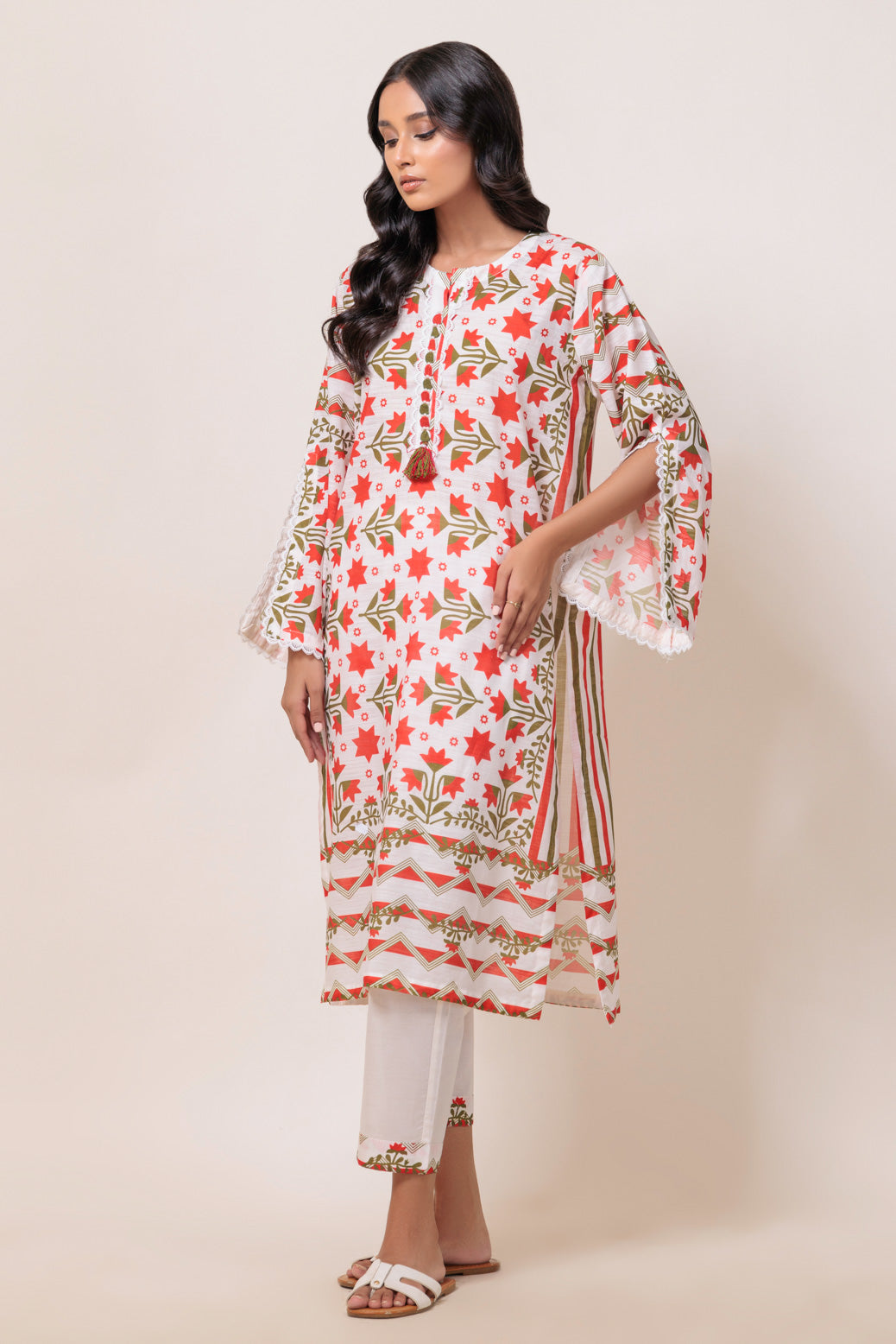 Bonanza Satrangi | O White Cambric 2 Piece (WS7242P11) -  Bonanza Satrangi Ready To Wear - Original Designer Dress - House of Maryam