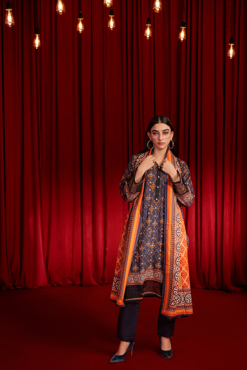 Bonanza Satrangi | Blue Khaddar 3 Piece (WS7243P02) -  Bonanza Satrangi Ready To Wear - Original Designer Dress - House of Maryam