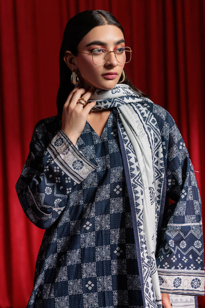 Bonanza Satrangi | Blue Khaddar 3 Piece (WS7243P07) -  Bonanza Satrangi Ready To Wear - Original Designer Dress - House of Maryam