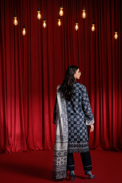 Bonanza Satrangi | Blue Khaddar 3 Piece (WS7243P07) -  Bonanza Satrangi Ready To Wear - Original Designer Dress - House of Maryam