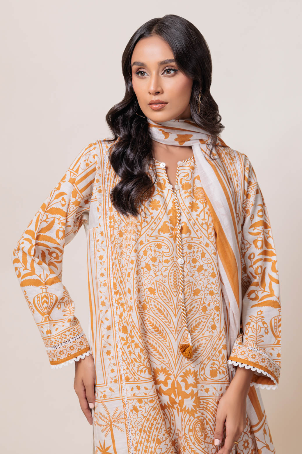 Bonanza Satrangi | White Cambric 3 Piece (WS7243P11) -  Bonanza Satrangi Ready To Wear - Original Designer Dress - House of Maryam