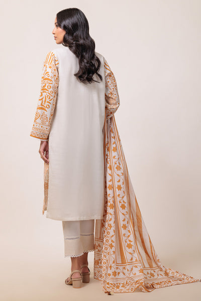 Bonanza Satrangi | White Cambric 3 Piece (WS7243P11) -  Bonanza Satrangi Ready To Wear - Original Designer Dress - House of Maryam