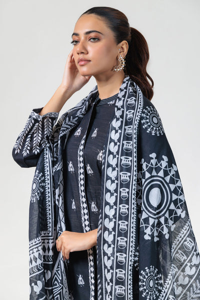 Bonanza Satrangi | Black Cambric 3 Piece (WS7243P12) -  Bonanza Satrangi Ready To Wear - Original Designer Dress - House of Maryam