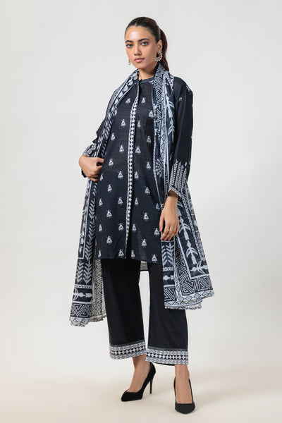 Bonanza Satrangi | Black Cambric 3 Piece (WS7243P12) -  Bonanza Satrangi Ready To Wear - Original Designer Dress - House of Maryam