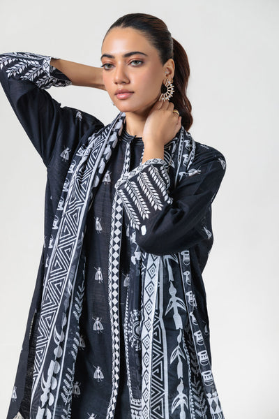 Bonanza Satrangi | Black Cambric 3 Piece (WS7243P12) -  Bonanza Satrangi Ready To Wear - Original Designer Dress - House of Maryam