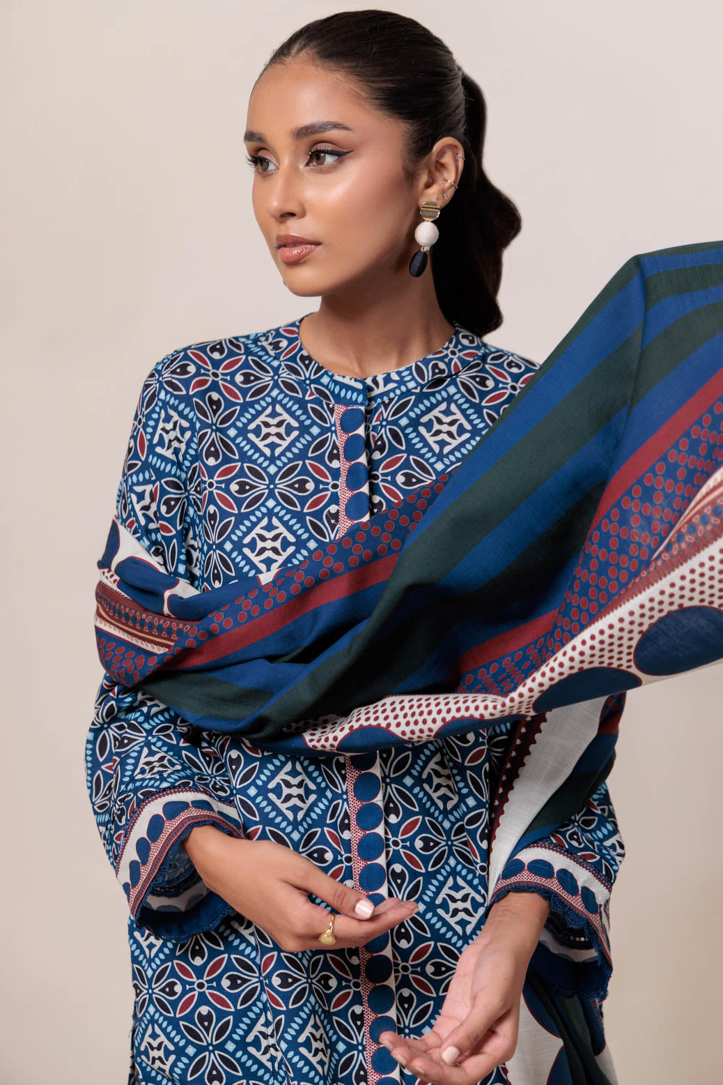 Bonanza Satrangi | Blue Khaddar 3 Piece (WS7243P15) -  Bonanza Satrangi Ready To Wear - Original Designer Dress - House of Maryam