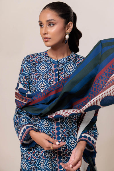 Bonanza Satrangi | Blue Khaddar 3 Piece (WS7243P15) -  Bonanza Satrangi Ready To Wear - Original Designer Dress - House of Maryam