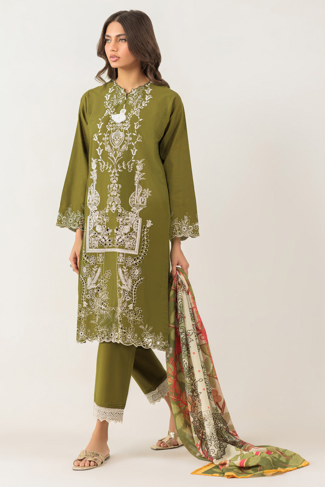 Bonanza Satrangi | D Green Khaddar 3 Piece (WS7243P17) -  Bonanza Satrangi Ready To Wear - Original Designer Dress - House of Maryam