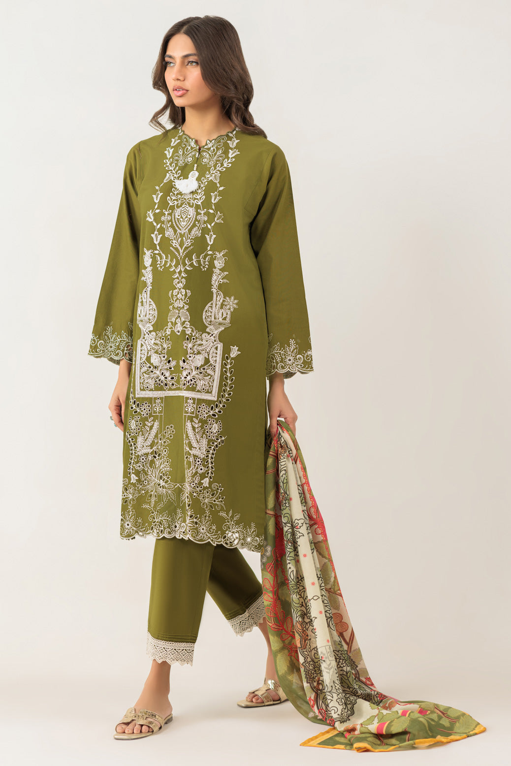 Bonanza Satrangi | D Green Khaddar 3 Piece (WS7243P17) -  Bonanza Satrangi Ready To Wear - Original Designer Dress - House of Maryam
