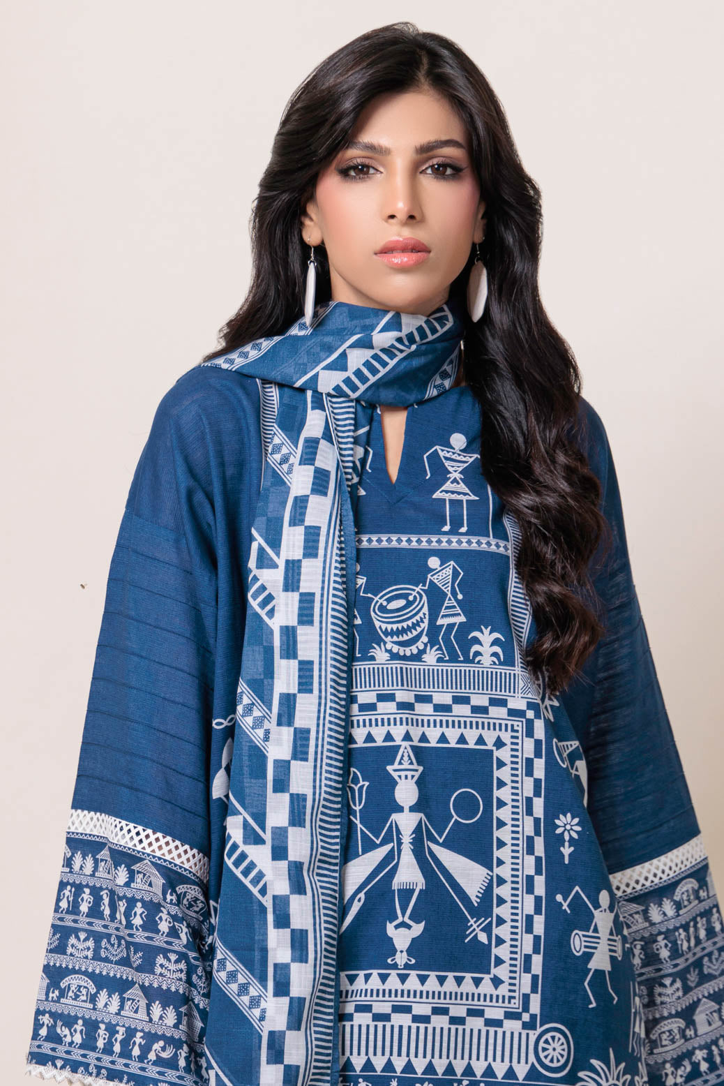 Bonanza Satrangi | Blue Cambric 3 Piece (WS7243P18) -  Bonanza Satrangi Ready To Wear - Original Designer Dress - House of Maryam