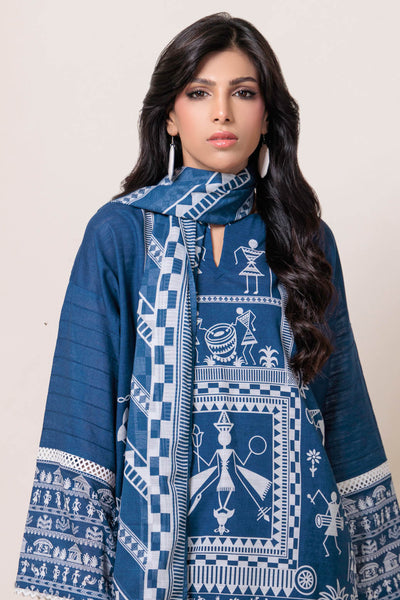 Bonanza Satrangi | Blue Cambric 3 Piece (WS7243P18) -  Bonanza Satrangi Ready To Wear - Original Designer Dress - House of Maryam