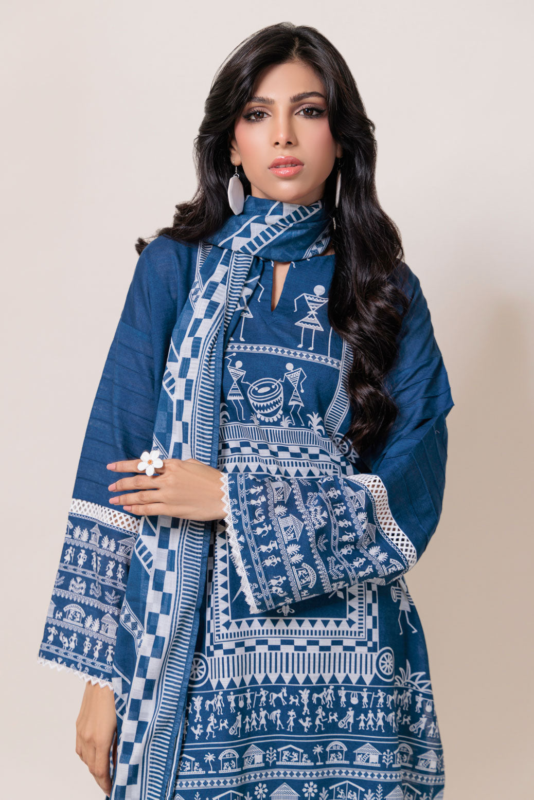 Bonanza Satrangi | Blue Cambric 3 Piece (WS7243P18) -  Bonanza Satrangi Ready To Wear - Original Designer Dress - House of Maryam