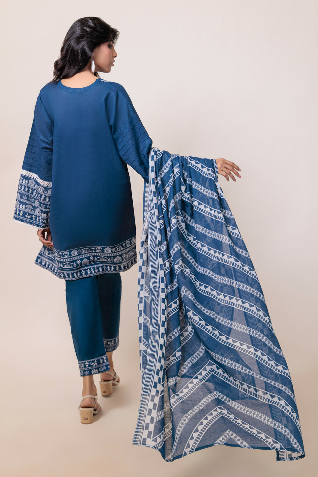 Bonanza Satrangi | Blue Cambric 3 Piece (WS7243P18) -  Bonanza Satrangi Ready To Wear - Original Designer Dress - House of Maryam
