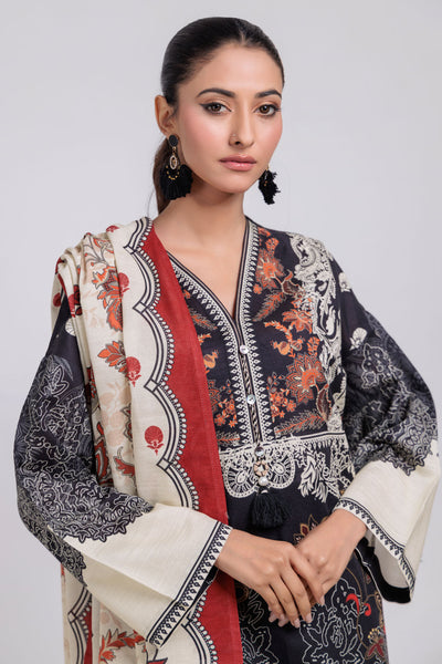 Bonanza Satrangi | Black Khaddar 3 Piece (WS7243P25) -  Bonanza Satrangi Ready To Wear - Original Designer Dress - House of Maryam