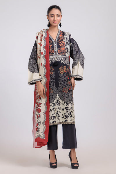 Bonanza Satrangi | Black Khaddar 3 Piece (WS7243P25) -  Bonanza Satrangi Ready To Wear - Original Designer Dress - House of Maryam