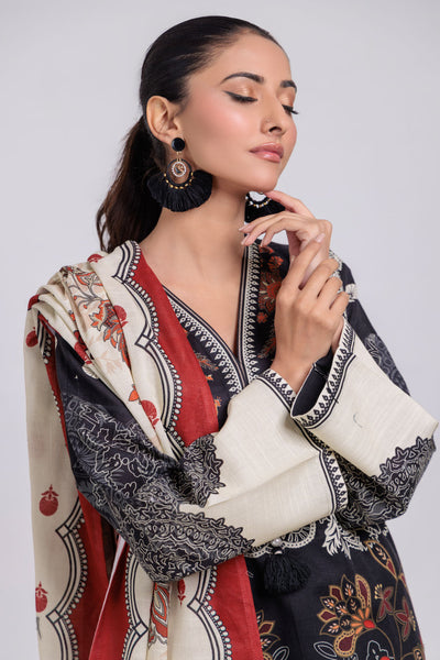 Bonanza Satrangi | Black Khaddar 3 Piece (WS7243P25) -  Bonanza Satrangi Ready To Wear - Original Designer Dress - House of Maryam