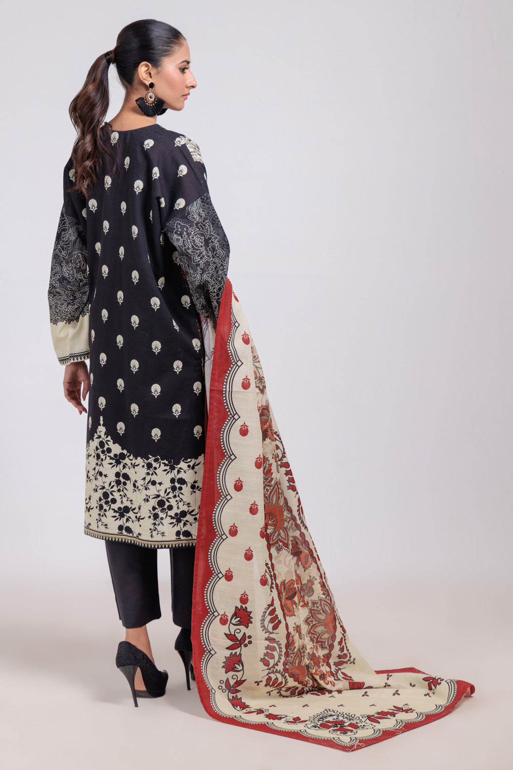 Bonanza Satrangi | Black Khaddar 3 Piece (WS7243P25) -  Bonanza Satrangi Ready To Wear - Original Designer Dress - House of Maryam
