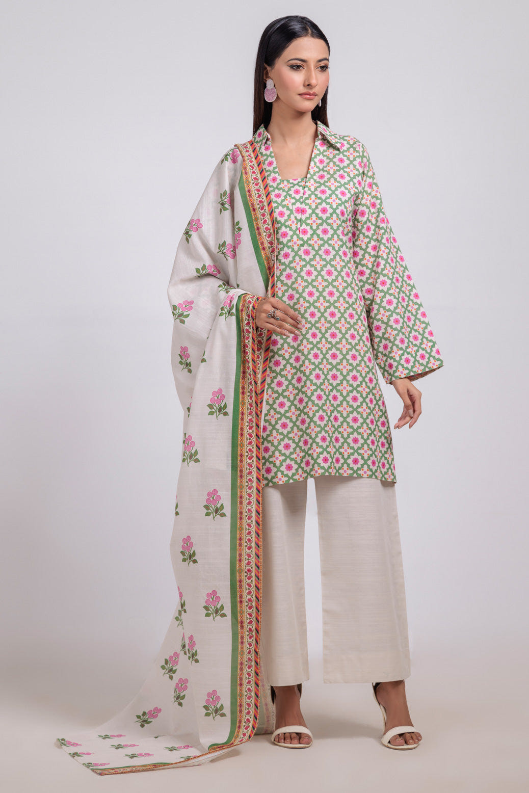 Bonanza Satrangi | Beige Khaddar 3 Piece (WS7243P29) -  Bonanza Satrangi Ready To Wear - Original Designer Dress - House of Maryam