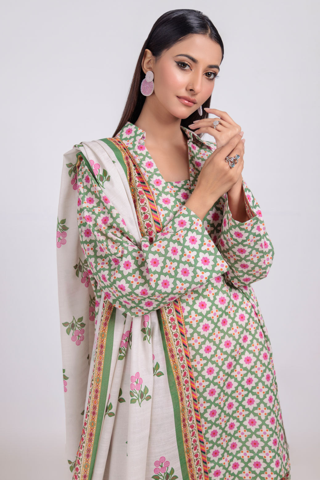 Bonanza Satrangi | Beige Khaddar 3 Piece (WS7243P29) -  Bonanza Satrangi Ready To Wear - Original Designer Dress - House of Maryam