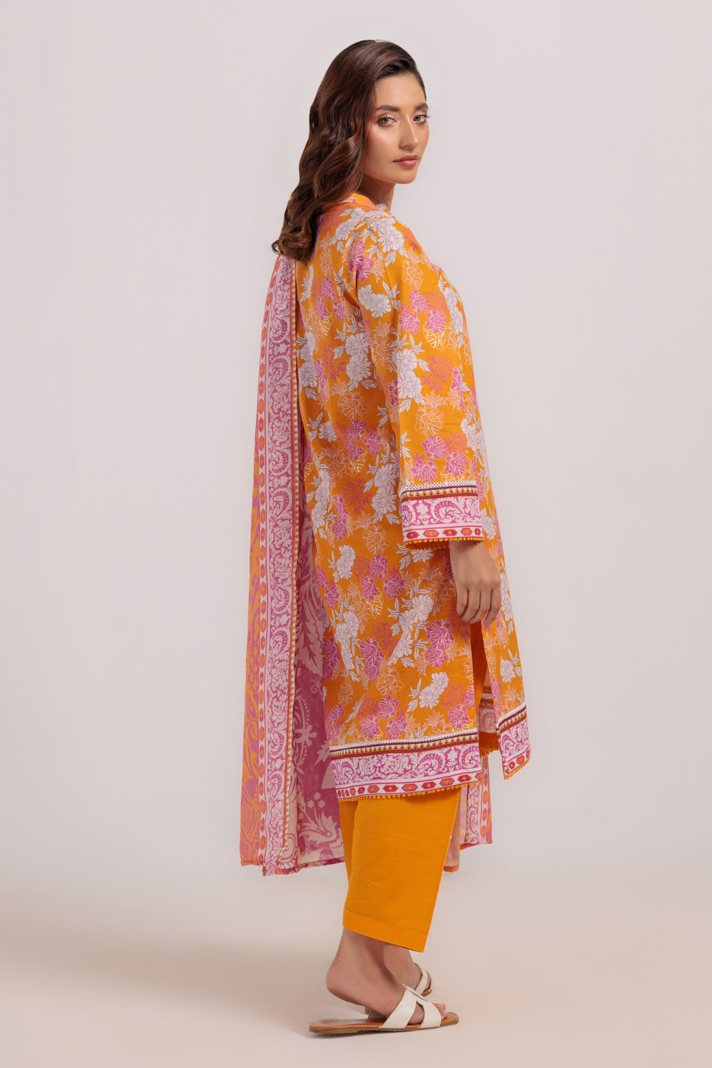 Bonanza Satrangi | Orange Khaddar 3 Piece (WS7243P35) -  Bonanza Satrangi Ready To Wear - Original Designer Dress - House of Maryam