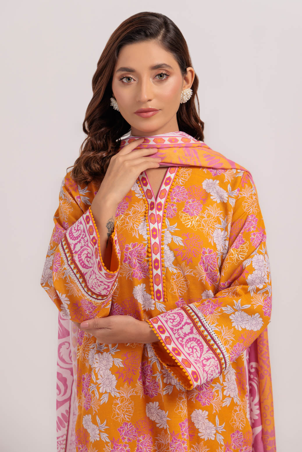 Bonanza Satrangi | Orange Khaddar 3 Piece (WS7243P35) -  Bonanza Satrangi Ready To Wear - Original Designer Dress - House of Maryam