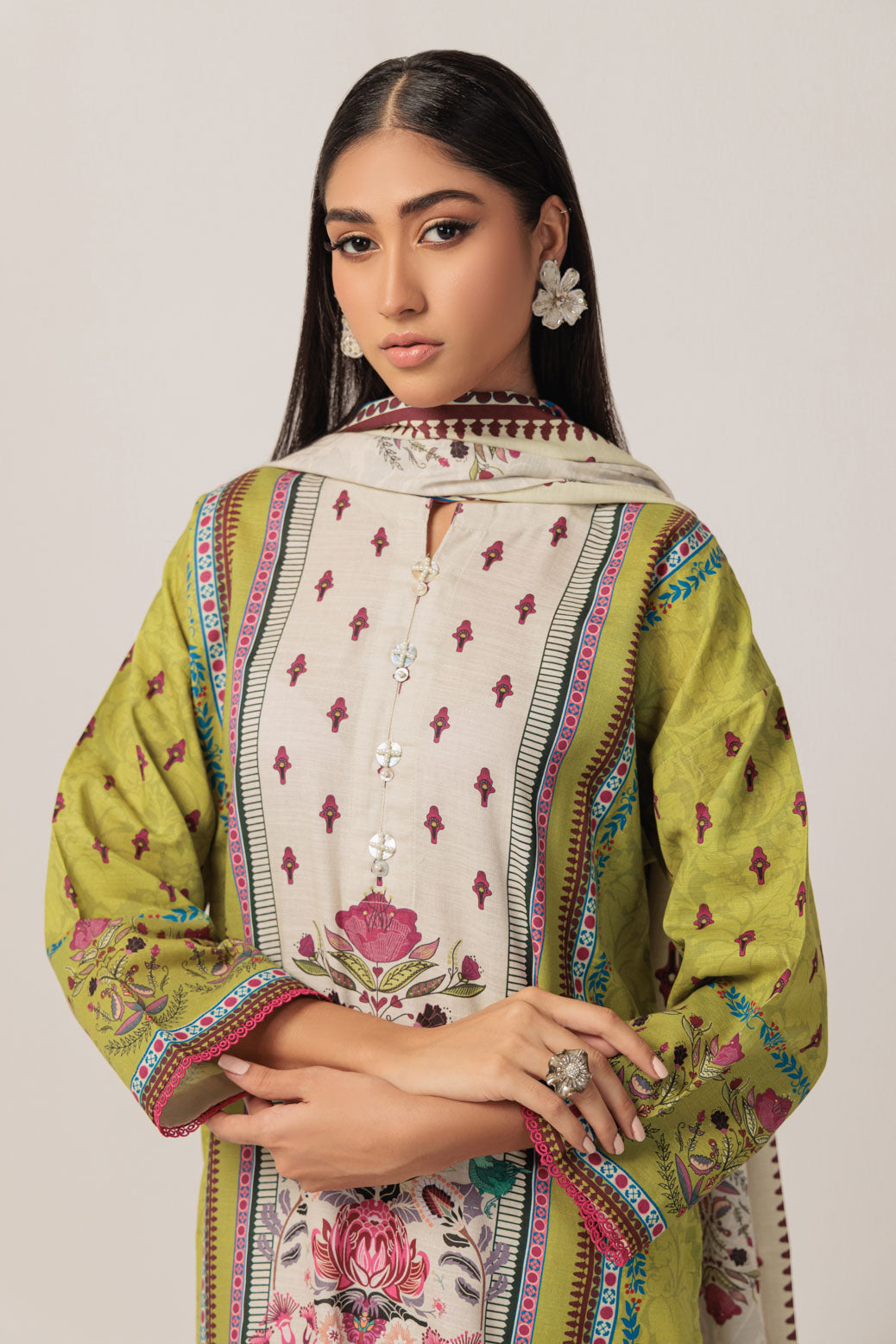 Bonanza Satrangi | Green Khaddar 3 Piece (WS7243P39) -  Bonanza Satrangi Ready To Wear - Original Designer Dress - House of Maryam