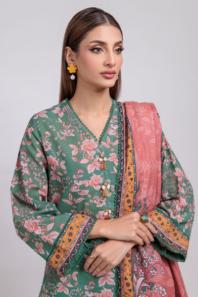 Bonanza Satrangi | Green Khaddar 3 Piece (WS7243P43) -  Bonanza Satrangi Ready To Wear - Original Designer Dress - House of Maryam